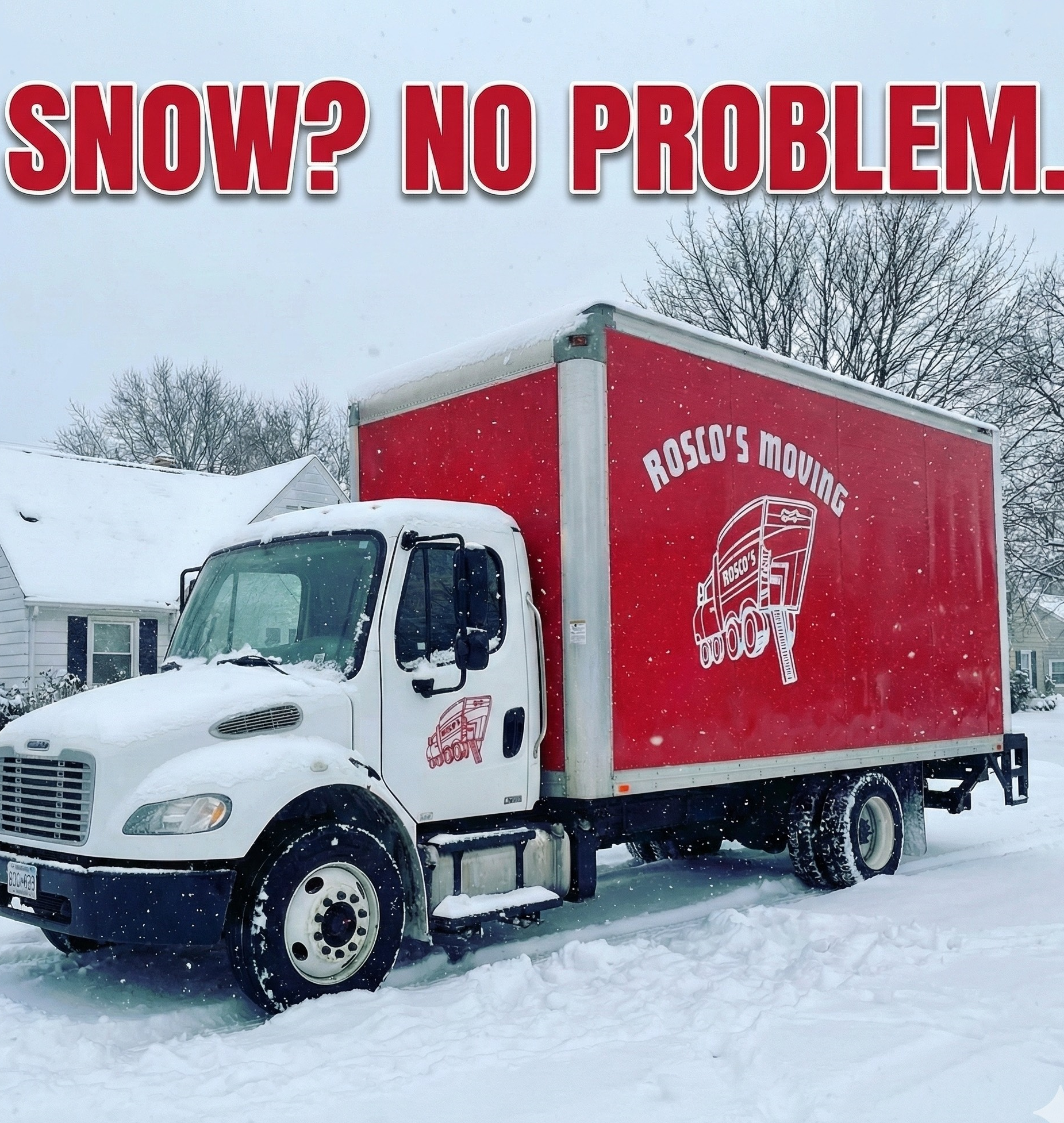 Rosco's Moving Truck in Snow